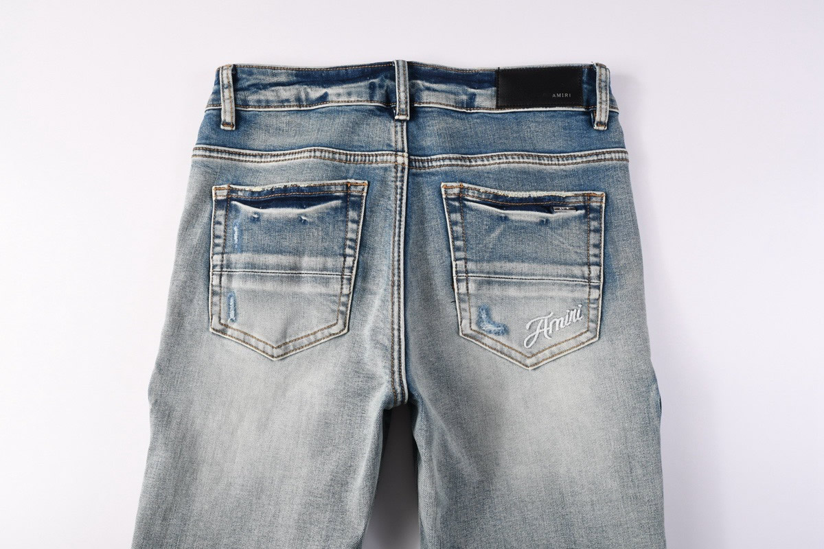 Amiris Jeans Men Fashion Patch Repair Low Rise Skinny Denim (9) - www.newkick.org